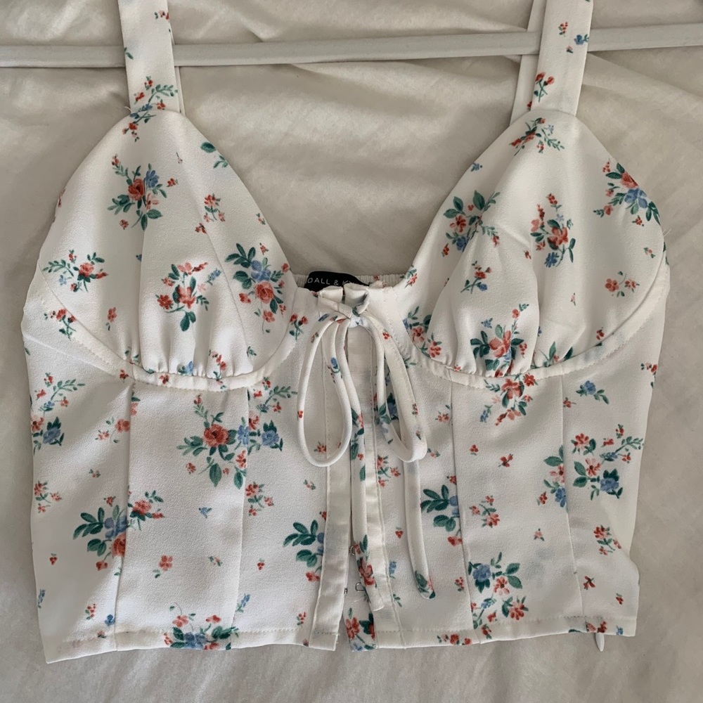 Kendall and Kylie floral crop top